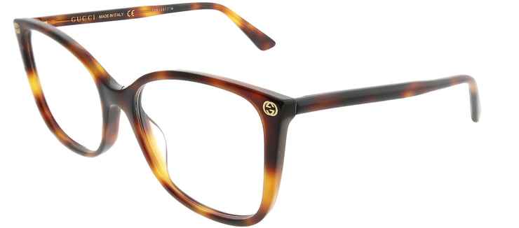 Gucci GG 0026O 002 Square Acetate Tortoise/ Havana Eyeglasses with Demo Lens