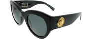 Versace VE 4353 GB1/87 Cat-Eye Plastic Black Sunglasses with Grey Lens