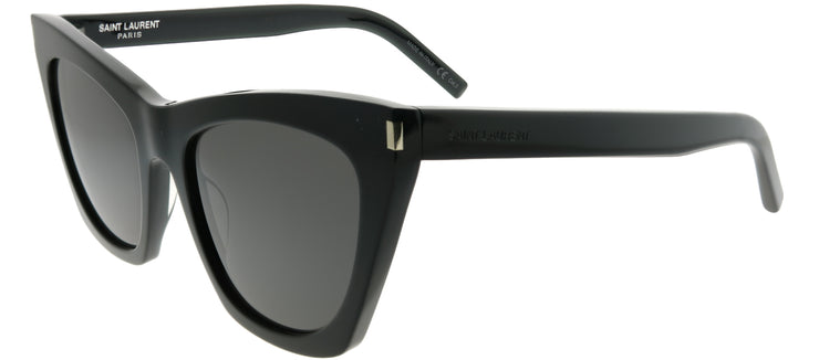 Saint Laurent SL 214Kate 001 Cat-Eye Acetate Black Sunglasses with Grey Lens