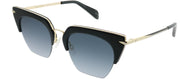 Rag & Bone RNB 1007/S 2M2 9O Cat-Eye Metal Black Sunglasses with Dark Grey Gradient Lens
