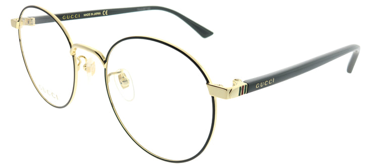 Gucci Korean Fit GG 0297OK 003 Round Metal Black Eyeglasses with Demo Lens