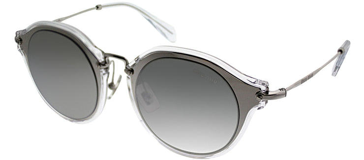 Miu Miu MU 51SS 1BC2B049 Cat-Eye Plastic Silver Sunglasses with Silver Mirror Lens