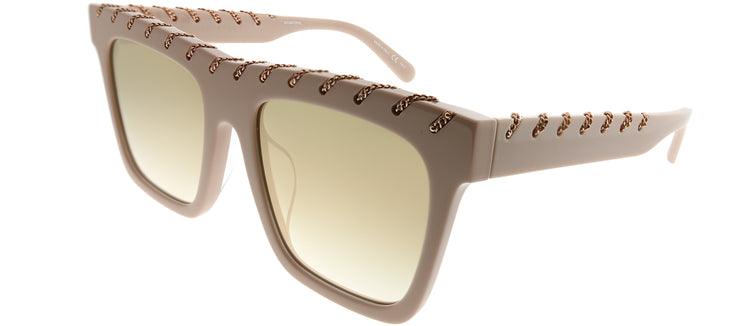 Stella McCartney Falabella SC 0128SA 004 Square Plastic Pink Sunglasses with Gold Mirror Gradient Lens