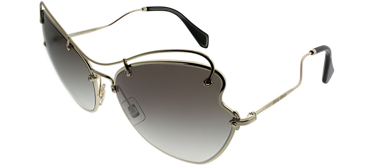 Miu Miu Scenique Collection MU 56RS ZVN0A761 Cat-Eye Metal Gold Sunglasses with Brown Gradient Lens