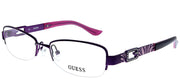 Guess GU 2290 PUR Semi-Rimless Metal Purple Eyeglasses with Demo Lens