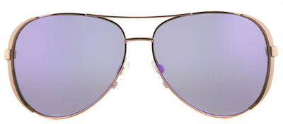 Michael Kors Chelsea MK 5004 10034V Aviator Metal Gold Sunglasses with Purple Mirror Lens