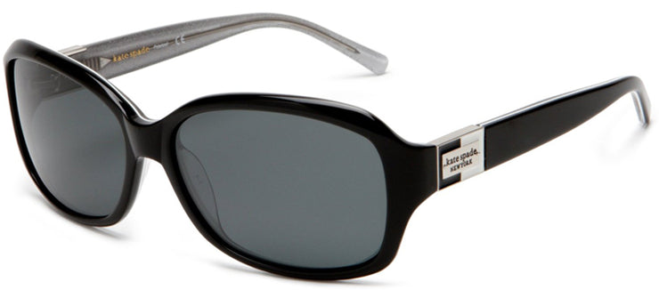 Kate Spade KS Annika JBHP Rectangle Plastic Black Sunglasses with Grey Polarized Lens