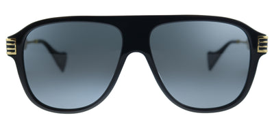 Gucci GG 0587S 001 Aviator Acetate Black Sunglasses with Grey Lens
