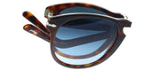 Persol Folding PO 714 24/S3 Round Plastic Tortoise/ Havana Sunglasses with Crystal Blue Gradient Polarized Lens