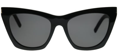 Saint Laurent Kate SL 214 001 Cat-Eye Acetate Black Sunglasses with Grey Lens