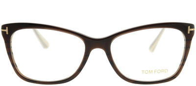Tom Ford FT 5353 050 Rectangle Plastic Brown Eyeglasses with Demo Lens