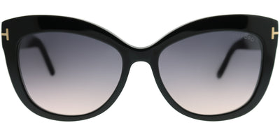 Tom Ford TF 524 01B Cat-Eye Plastic Black Sunglasses with Grey Gradient Lens