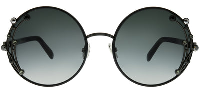 Jimmy Choo JC Gema 807 9O Round Metal Black Sunglasses with Dark Grey Gradient Lens