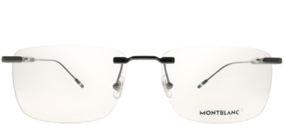 Montblanc Established MB 0049O 004 Rimless Metal Ruthenium/ Gunmetal Eyeglasses with Demo Lens