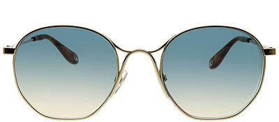 Givenchy GV 7093 J5G Oval Metal Gold Sunglasses with Blue Gradient Lens