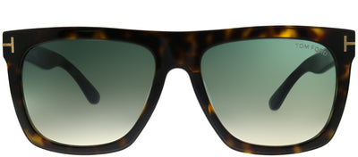 Tom Ford Morgan TF 513 52W Black Rectangle Plastic Tortoise/ Havana Sunglasses with Grey Gradient Lens