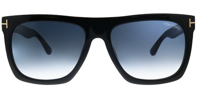 Tom Ford Morgan TF 513 01W Black Rectangle Plastic Black Sunglasses with Blue Gradient Lens