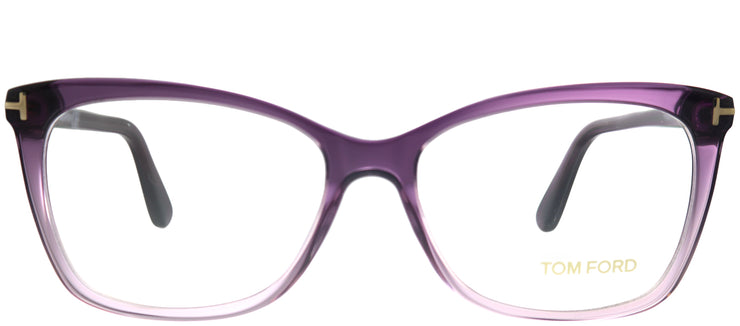 Tom Ford FT 5514 083 Transparent Brown Cat Eye Plastic Purple Eyeglasses with Demo Lens