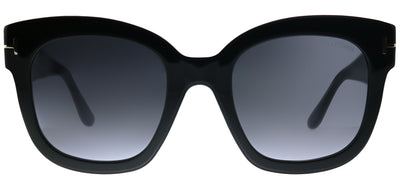 Tom Ford Beatrix-02 TF 613 01C Square Plastic Black Sunglasses with Grey Gradient Lens