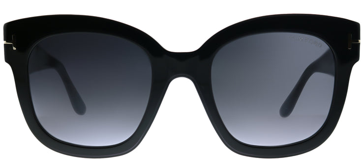 Tom Ford TF 613 01C Square Plastic Black Sunglasses with Grey Gradient Lens