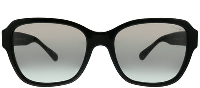 Coach HC 8232 551011 Rectangle Plastic Black Sunglasses with Dark Grey Gradient Lens
