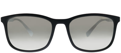 Prada Linea Rossa PS 01TS DG02B0 Rectangle Plastic Black Sunglasses with Silver Mirror Lens