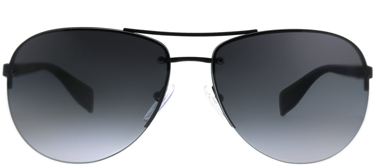 Prada Linea Rossa PS 56MS DG05W1 Aviator Metal Black Sunglasses with Grey Gradient Polarized Lens