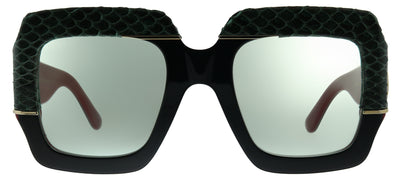 Gucci GG 0484S 003 Square Acetate Green Sunglasses with Green Lens