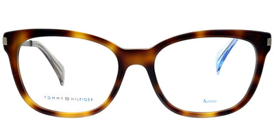 Tommy Hilfiger TH 1381 QEB Square Plastic Tortoise/ Havana Eyeglasses with Demo Lens