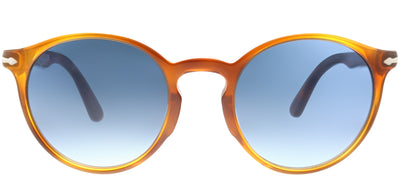 Persol PO 3171S 96/Q8 Round Plastic Brown Sunglasses with Azure Blue Gradient Lens