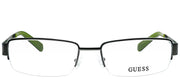 Guess GU 1767 OL Semi-Rimless Metal Green Eyeglasses with Demo Lens
