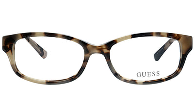 Guess GU 2429 PKTO Rectangle Plastic Beige Eyeglasses with Demo Lens