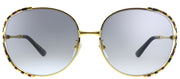 Gucci GG 0595S 002 Round Metal Gold Sunglasses with Grey Gradient Lens