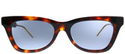 Gucci GG 0598S 002 Rectangle Acetate Tortoise/ Havana Sunglasses with Blue Lens