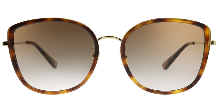 Gucci GG 0606SK 003 Cat-Eye Acetate Tortoise/ Havana Sunglasses with Brown Gradient Lens