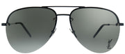 Saint Laurent Classic SL 11 M 001 Aviator Metal Black Sunglasses with Grey Lens