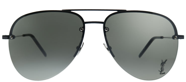 Saint Laurent SL Classic11 M 001 Aviator Metal Black Sunglasses with Grey Lens