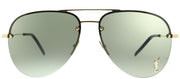 Saint Laurent Classic SL 11 M 003 Aviator Metal Gold Sunglasses with Green Lens