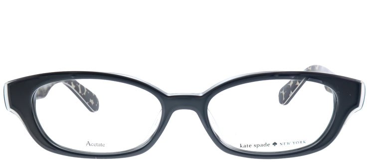 Kate Spade Low Bridge Fit KS Amedia/F S30 Square Plastic Black Eyeglasses with Demo Lens