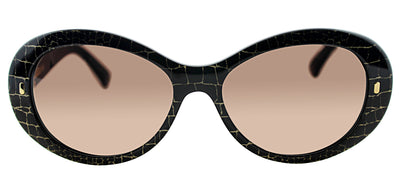 Giorgio Armani GA 907 XZW Round Metal Black Sunglasses with Brown Gradient Lens