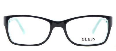 Guess Petite Fit GU 2406 BLGRN Cat-Eye Plastic Black Eyeglasses with Demo Lens