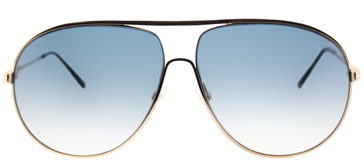 Tom Ford TF 450 28P Aviator Metal Gold Sunglasses with Blue Graident Lens