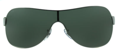 Ray-Ban RB 3471 004/71 Shield Plastic Ruthenium/ Gunmetal Sunglasses with Green Lens