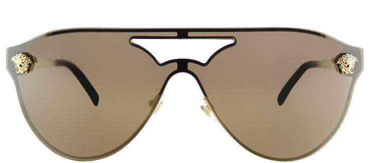 Versace VE 2161 1002F9 Aviator Metal Gold Sunglasses with Gold Mirror Lens