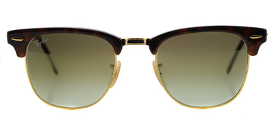 Ray-Ban RB 3016 990/9J Clubmaster Plastic Tortoise/ Havana Sunglasses with Green Flash Gradient Lens