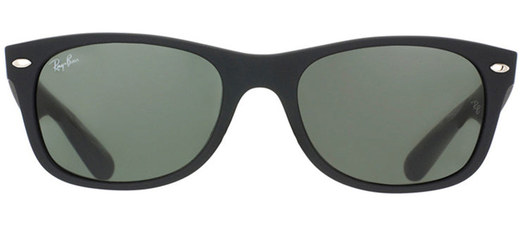 Ray-Ban New Wayfarer RB 2132 622 Wayfarer Plastic Black Sunglasses with Green Lens