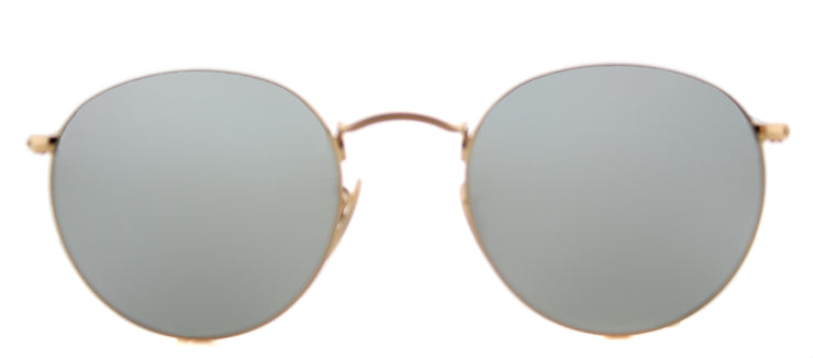 Ray-Ban RB 3447N 001/30 Round Metal Gold Sunglasses with Grey Flat Flash Lens