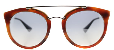 Prada Cinema PR 23SS USE5R0 Round Plastic Brown Sunglasses with Silver Mirror Lens