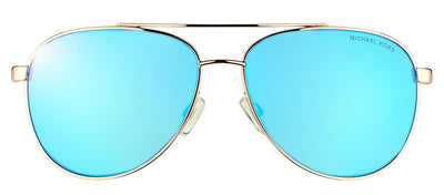 Michael Kors Hvar MK 5007 104525 Aviator Metal Gold Sunglasses with Blue Mirror Lens