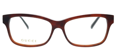 Gucci GG 0657O 002 Rectangle Acetate Havana Eyeglasses with Demo Lens